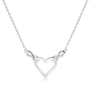 Colier argint inima si infinit cu pietre DiAmanti Z1842NR_W-DIA (Argint 925‰ 2,4 g.)
